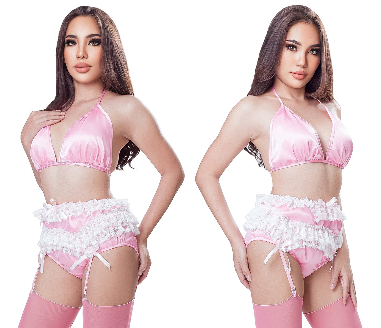 bambi satin and lace suspender belt 5