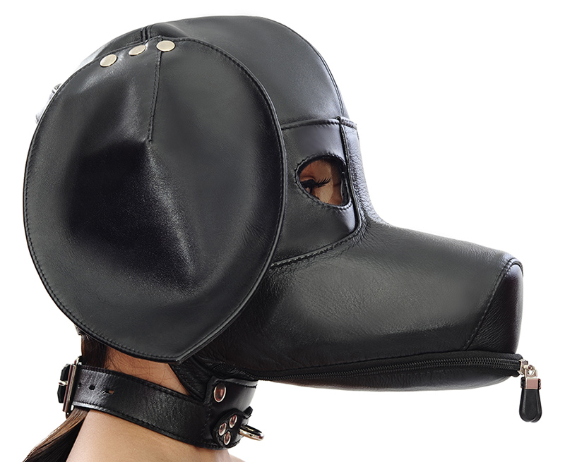 leather doggy pup hood 1