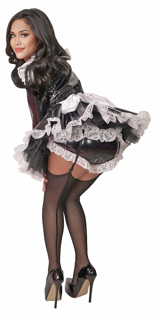 pvc french maid with long sleeves 06